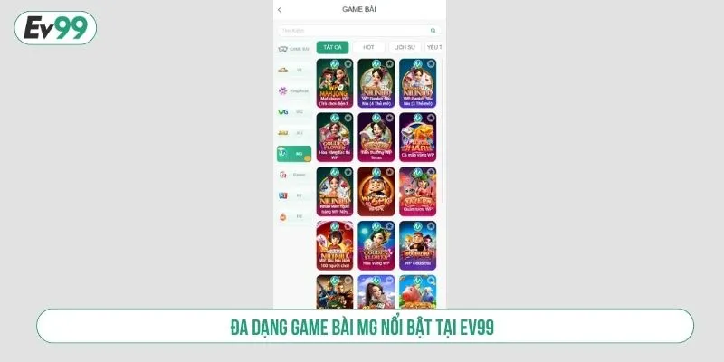 Game Bài MG Tại EV99 Đa Dạng Trò Chơi, RTP Minh Bạch
