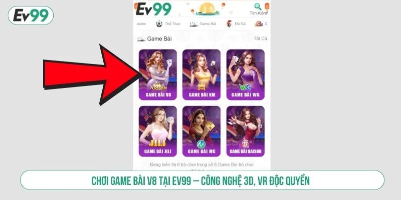 Chơi Game Bài V8 Tại EV99 Công Nghệ 3D, VR Độc Quyền