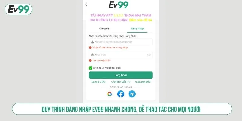 Cách Đăng Nhập EV99 Dễ Dàng Truy Cập An Toàn Từng Bước